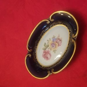 XP⚡JL Menau Porcelain Oval Pin Dish/Teabag Rest Vintage